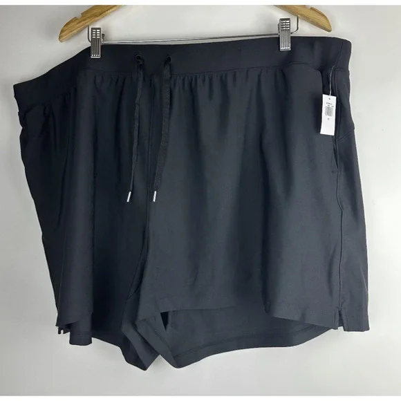 NWT Old Navy High Waisted PowerSoft Shorts Black 3" inseam Women's Plus Size 3X - Picture 2 of 11